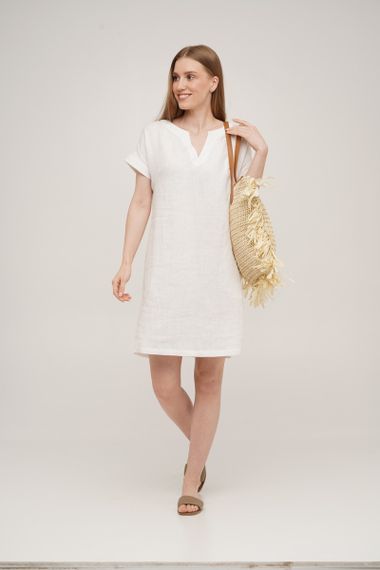 Сукня SoundSleep Linen лляна коротка M біла (653590753360) | Зображення 3