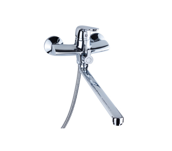 Змішувач NM d40мм для ванної гусак прямий 350мм дивертор вбуд.картрідж Aquatica