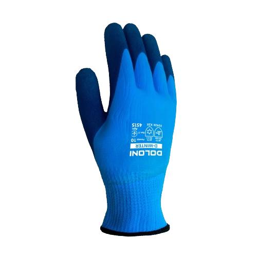 4515 арт. Doloni Рукавички трикотажні  D-WINTER блакитні, №10з латексним покриттям повний облив,