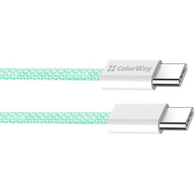 Дата кабель USB-C to USB-C 1.0m 60W 3.0А green ColorWay (CW-CBPDCC061-G) | Зображення 8