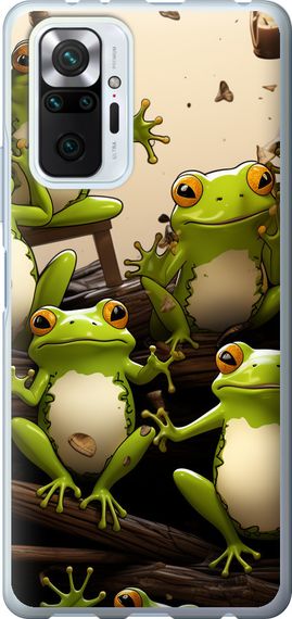 Чехол на Xiaomi Redmi Note 10 Pro Жабки "5656u-2297-17620"