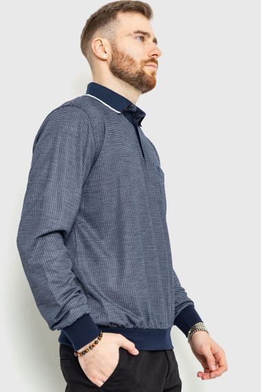 Поло чоловіче довгим рукавом, колір синій, 157R301 | Зображення 2