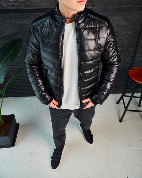 Кожанка Премиум чёрный S M | Зображення 6