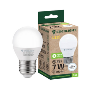 Лампа G45 7W E27 4100К 175-275V LED Enerlight