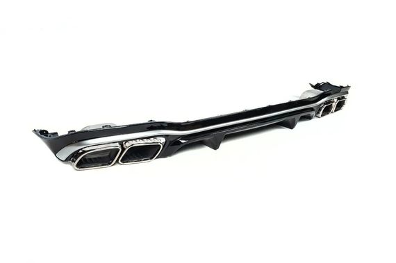 Задній дифузор з насадками Silver (для AMG/AMG-Line Дизайн E63 2020-2024) для Mercedes E-сlass W213 рр | Зображення 1
