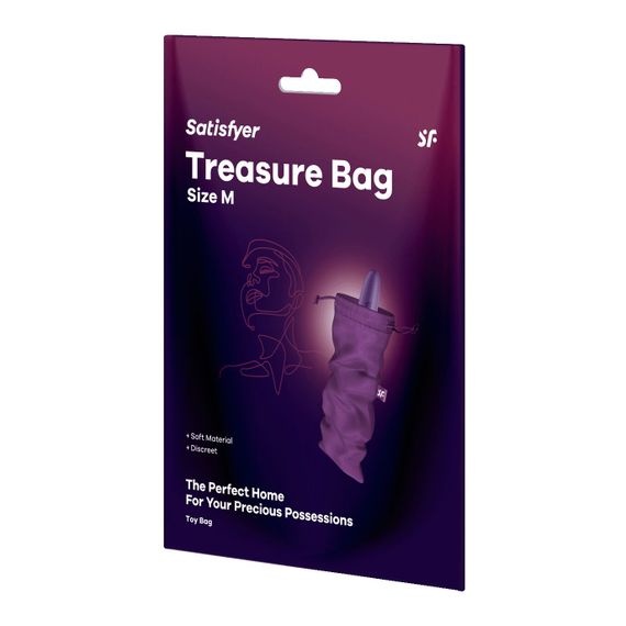 Мешочек для секс-игрушек Satisfyer Treasure Bag M, фиолетовый, на шнурке | Зображення 2