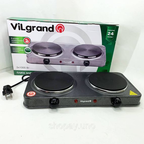 Настольная плита электрическая ViLgrand VHP152F. Цвет: серый | Зображення 1