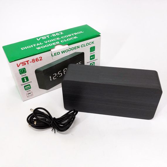 Настільний годинник для офісу VST-862, Годинник з показом температури і вологості VC-22 | Зображення 3