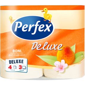 Туалетная бумага Perfex Deluxe Персик 3 слоя 4 рулона (8600101745101)
