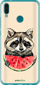 Чохол на Huawei Y9 2019 Єнотик з кавуном "4605u-1602-2448"