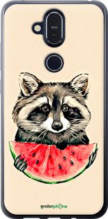 Чохол на Nokia 8.1 Єнотик з кавуном "4605u-1620-2448"