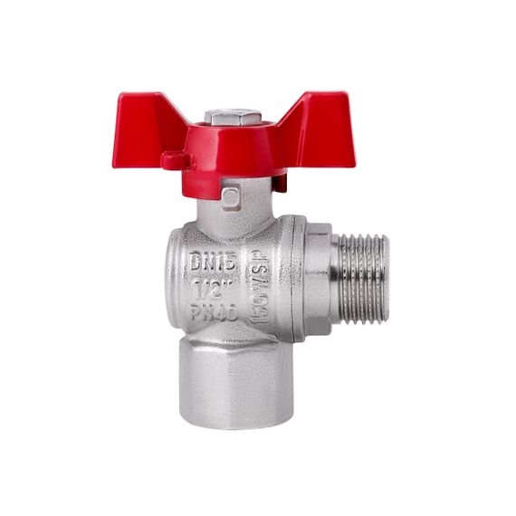 Кран кульовий SD Forte 1/2" ВЗ для води угловой (метелик) SF267W15 | Зображення 1