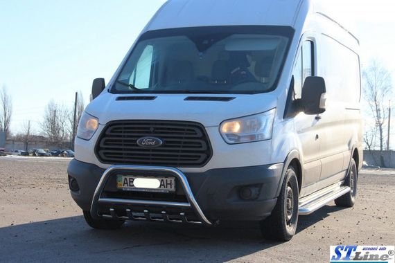 Кенгурятник WT003 (нерж.) для Ford Transit 2014-2024 гг | Зображення 1