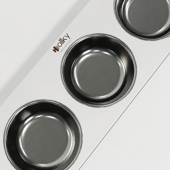 Миски на подставке для котов и маленьких собак Hollky Base Bar (3 × 0,45 л) Bar-54187-BLWH | Зображення 9