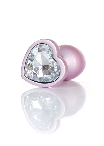 Анальная металлическая пробка Plug-Jewellery Pearl Pink Heart PLUG- Clear S sexstyle | Зображення 5