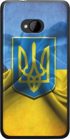 Чехол на HTC One M7 Флаг и герб Украины 1 "375u-36-17620"