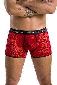 Чоловічі прозорі боксери Passion 046 SHORT PARKER L/XL Red, сітка, під леопард Sex Aura