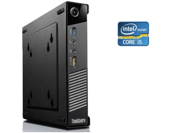 Неттоп Lenovo ThinkCentre M73 Tiny USFF / Intel Core i5-4590 (4 ядра по 3.3 - 3.7 GHz) / 8 GB DDR3 / 240 GB SSD / Intel HD Graphics 4600 б/в