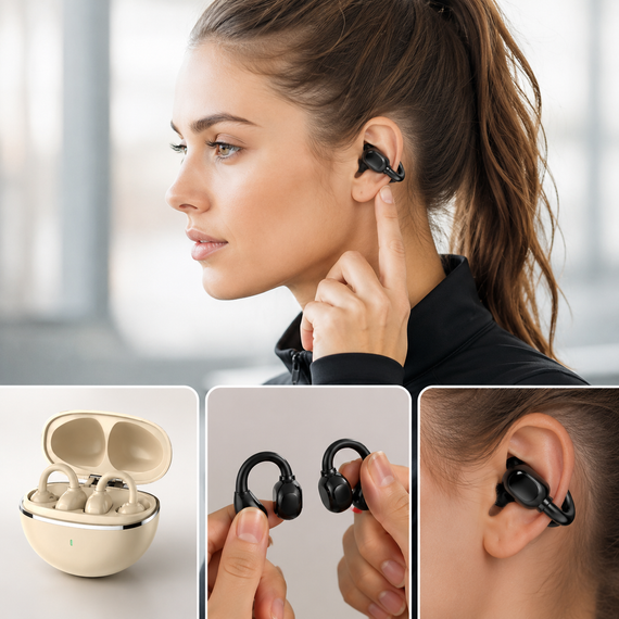 Бездротові спортивні навушники із затискачем на вухо Bluetooth 5.4 | Зображення 1