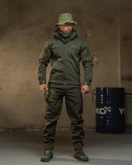 Демісезонний тактичний костюм софтшол Softshell ROCKET олива НП4862