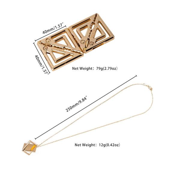 Затискачі для сосків із легкою підвіскою LOCKINK Adjustable Nipple Clamps with Light Pendant - Golden sexstyle | Зображення 7