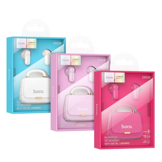 Беспроводные наушники HOCO DES35 Dawn handbag BT headset White | Зображення 6