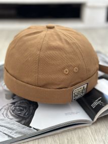 Коротка шапка міні біні, докер Denim Коричневий 56-60р (2355)