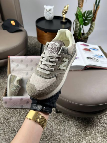 Женские кроссовки 574 x Stone Island Olive White В3595 38