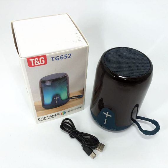 Портативна колонка TG652 5W з RGB підсвічуванням та ремінцем. KY-704 Колір: синій | Зображення 1