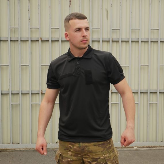 Поло тактическое с шевронами Coolpass Black 50 | Зображення 7