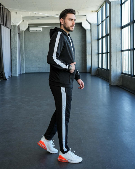 Костюм Лампас весна черно-белый S L | Зображення 2