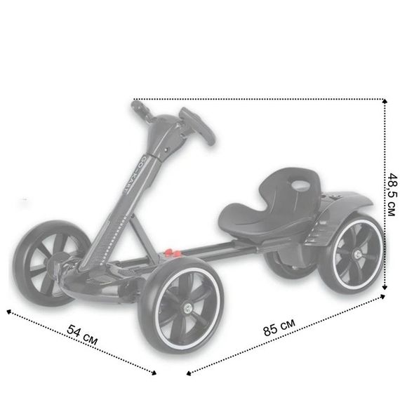 Дитячий електрокарт Spoko SP-V17 6V 4,5Ah з пультом чорний для дітей 3-8 років (42412110) | Зображення 6