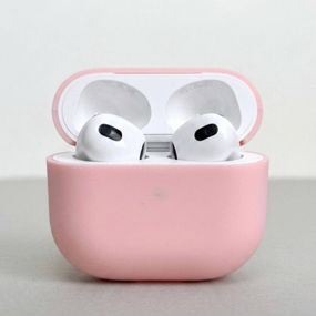 Силіконовий чохол для навушників pods 4 (Пудра)