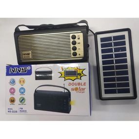 Радіоприймач цифровий акумуляторний NNS NS-222S mp3 плеєр із сонячною панеллю FM USB TF і LED ліхтариком