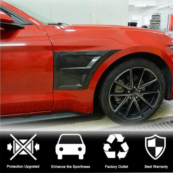 Накладки на передні крила (Карбон) для Ford Mustang 2015-2023 рр | Зображення 2