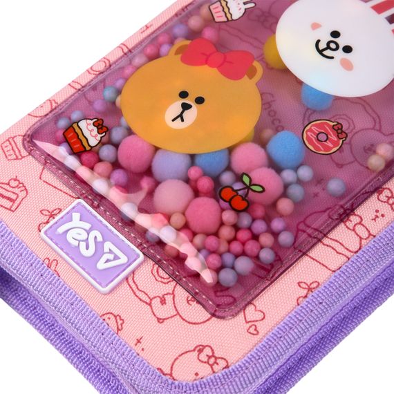 Пенал твердий одинарний із клапаном YES HP-03 Line Friends Always Together 533731 3х13х21 см | Зображення 5