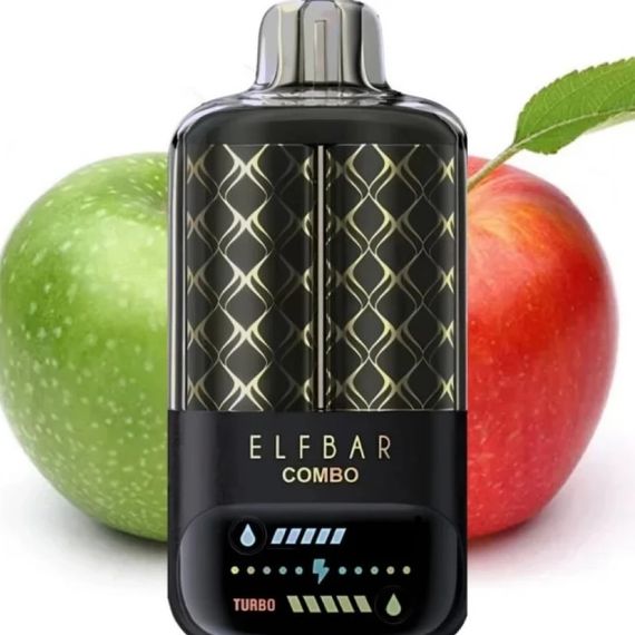 ELF BAR COMBO 25000. Перемикання смаків. Яблуко / Анісове Яблуко (Green Apple / Double Apple Shisha)
