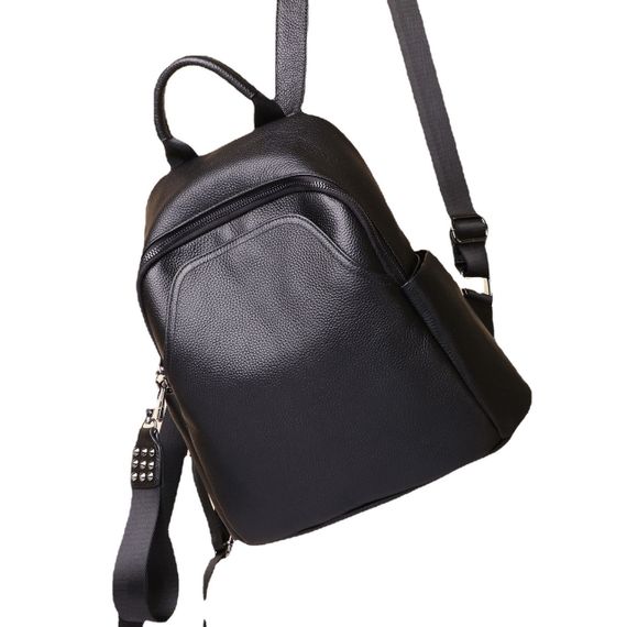 Жіночий класичний шкіряний рюкзак чорний міського типу 85378 | Зображення 4