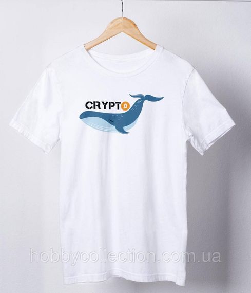 Футболка жіноча із принтом "CRYPTO" біла