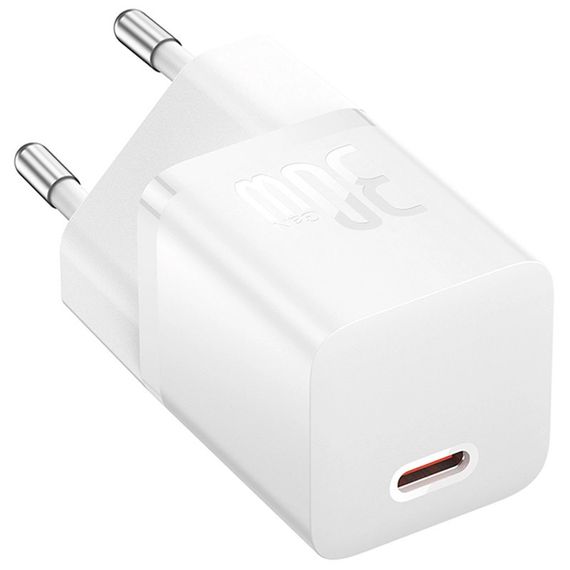 МЗП Baseus GaN5 Fast Charger mini PD30W (1USB-C) + кабель Type-C to Type-C (P10110902) Moon White | Зображення 4