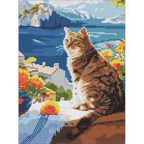 Алмазная мозаика "Мечтательный котик" ©art_selena_ua AMO8129, 30х40 см