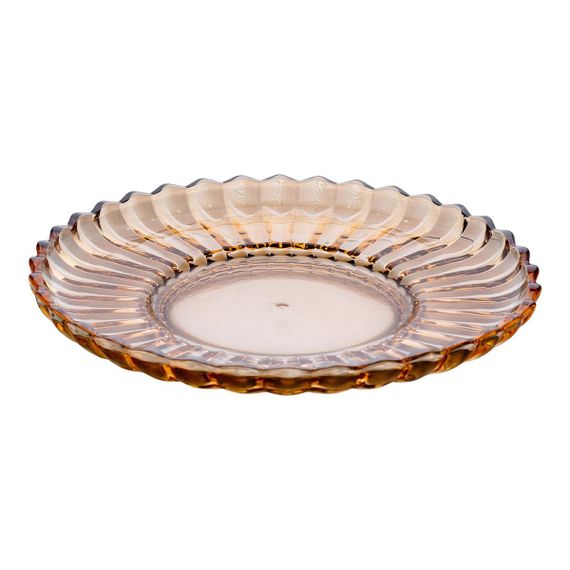 Блюдо сервировочное Ø 28 стеклянное прозрачное для подачи закусок, десертов, фруктов HP-YH-52 | Зображення 3