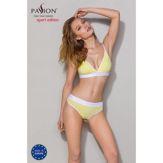 Спортивный топ с двойными бретелями Passion PS007 TOP XL, yellow | Зображення 2