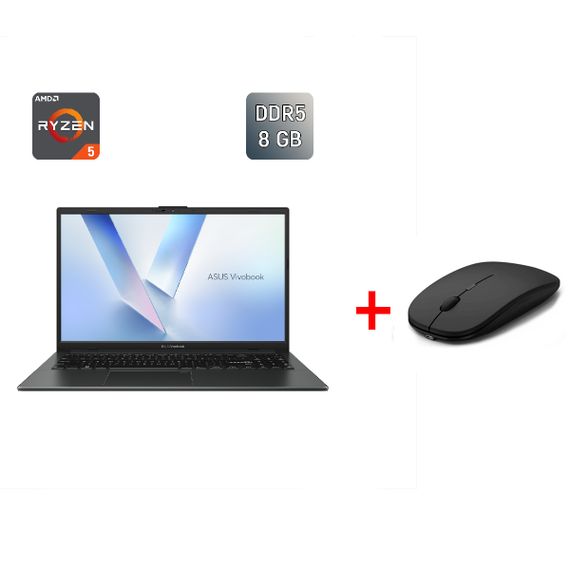 Ультрабук Asus VivoBook GO 15 E1504F-WS51 / 15.6" (1920x1080) IPS / AMD Ryzen 5 40 (4 (8) ядра по 2.8 - 4.3 GHz) / 8 GB DDR5 / 512 GB SSD / AMD Radeon 610M / WebCam б/в + Подарунок Бездротова миша / USB