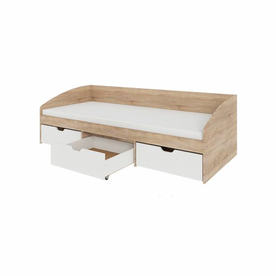 Ліжко односпальне з ящиками Еверест Комфорт 3 193х84х59  см Дуб сонома/Німфея Альба (EVR-5737) | Зображення 7