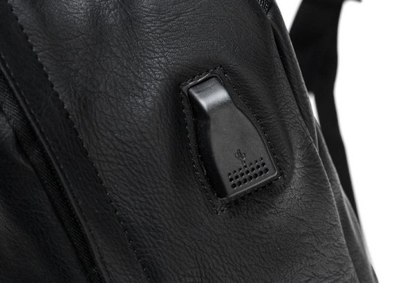 Рюкзак чоловічий міський великий чорний з портом USB | Зображення 4