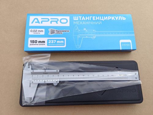 Штангенциркуль механічний 150 мм (нонісна шкала) APRO