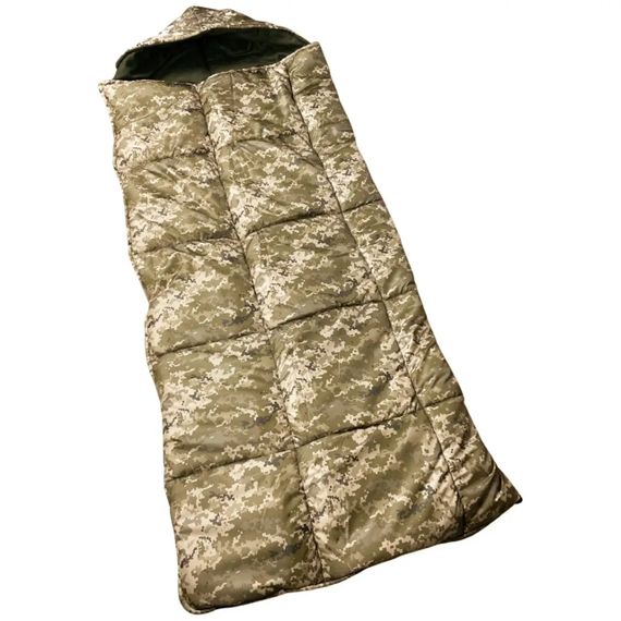 Спальний мішок зимовий з флісом (ковдра з капюшоном) Піксель розмір 220х100 см