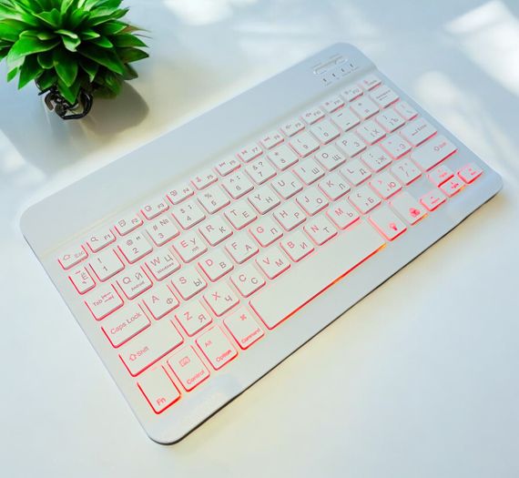 Бездротова клавіатура Primo KB02 Bluetooth з підсвічуванням - White | Зображення 3