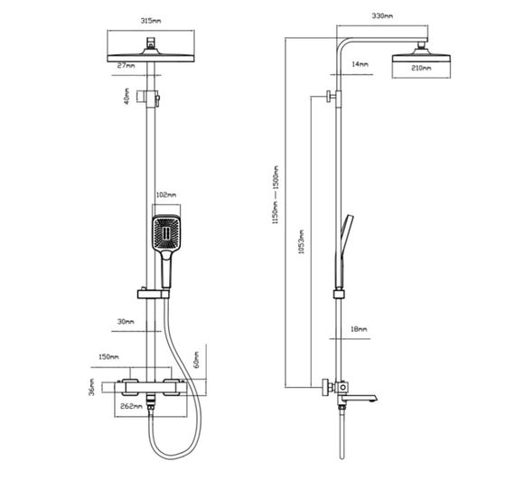 Душова система універсальна Qtap Sloup Chrome термостатична з виливом QTSLO51103OC48217 | Зображення 8